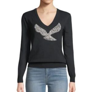 Haute Rogue Tally Eagle Embellished Sweater L